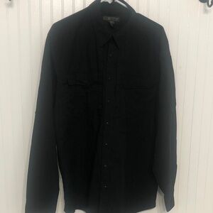 5.11 TACTICAL Ripstop Black L reg SHIRT Button Front LikeNew